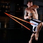 A man using resistance bands