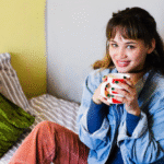 Woman drinking coffee