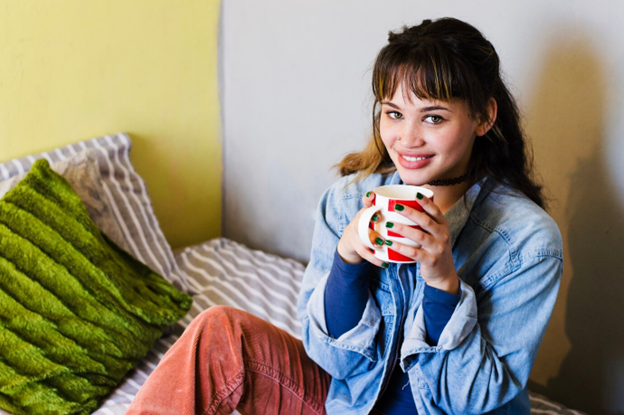 Woman drinking coffee