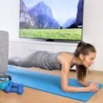 A woman doing a plank