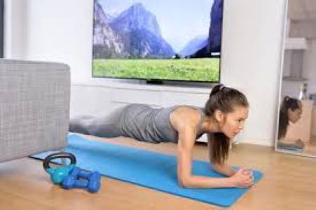 A woman doing a plank