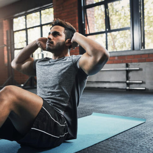 A man doing a sit-up