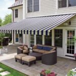 A house with a retractable awning
