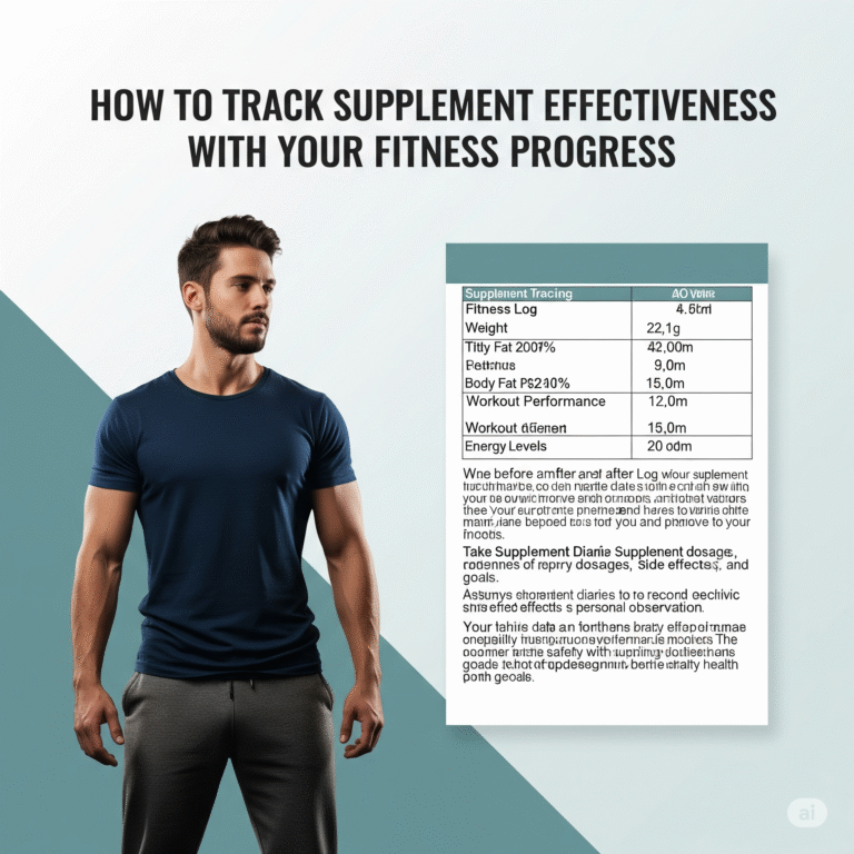 A man standing next to a chart for tracking supplements and fitness progress