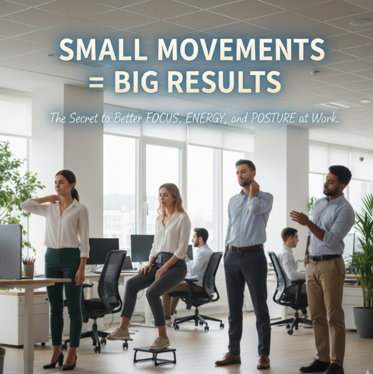 People in an office moving around.