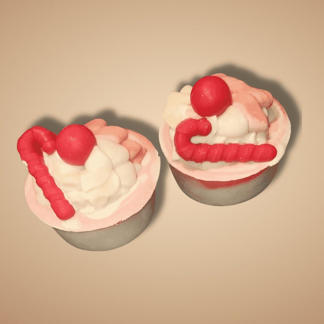 Candy Cane Cupcake Soap