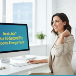 A woman sitting at a desk.
