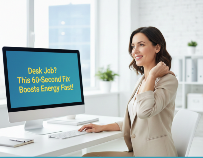 A woman sitting at a desk.