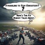 An image of a man and puzzle pieces.