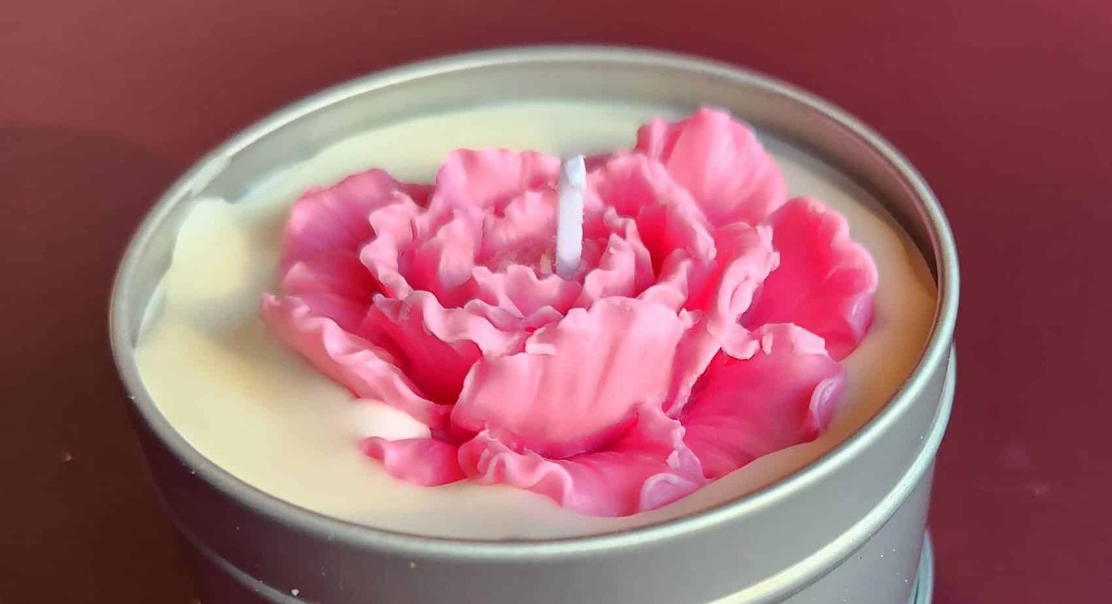 Peony-Topped Candle