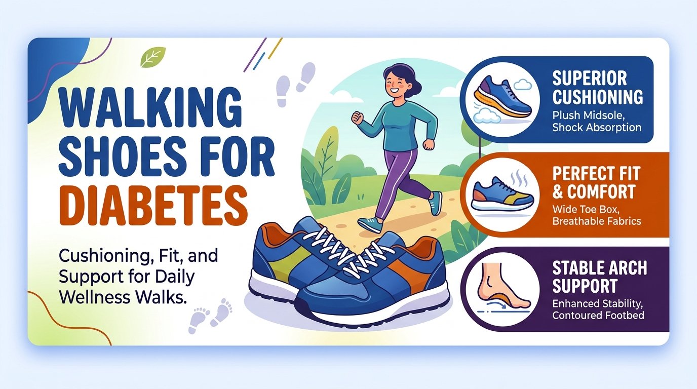 Walking Shoes for Diabetes: Cushioning, Fit, and Support for Daily Wellness Walks