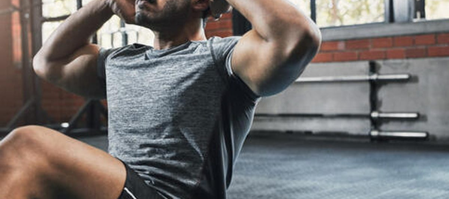 A man doing a sit-up