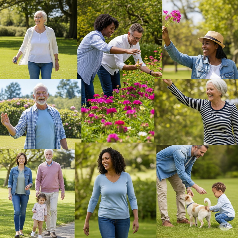 various people enjoying mobility and an active life