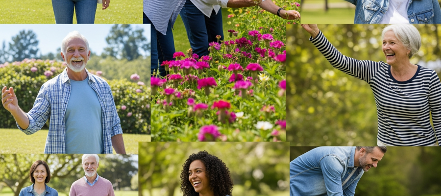 various people enjoying mobility and an active life