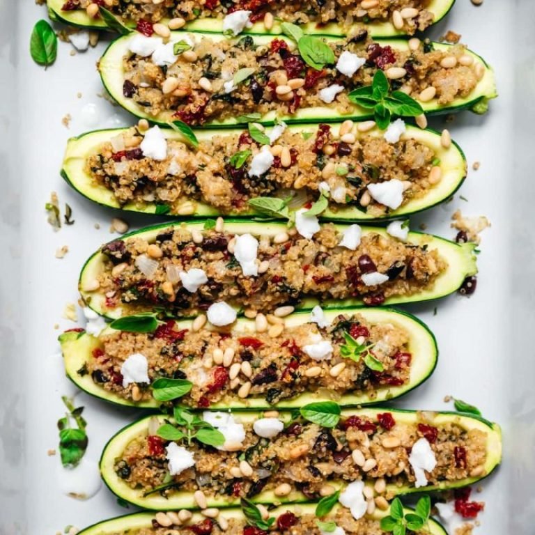 Quinoa Stuffed Zucchini Boats