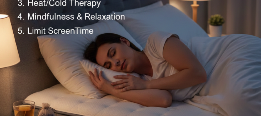 A woman sleeping in bed.