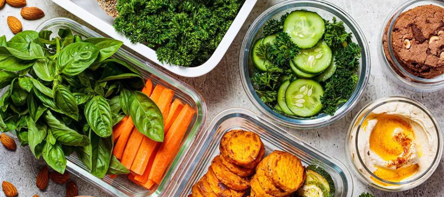 A table of healthy food