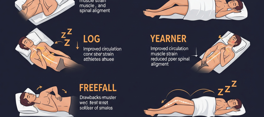 People in different sleeping positions.