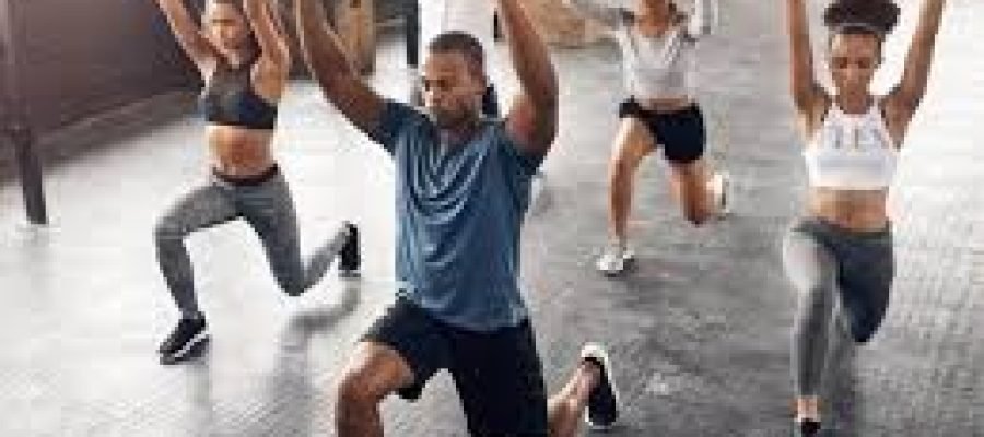 People in a fitness class