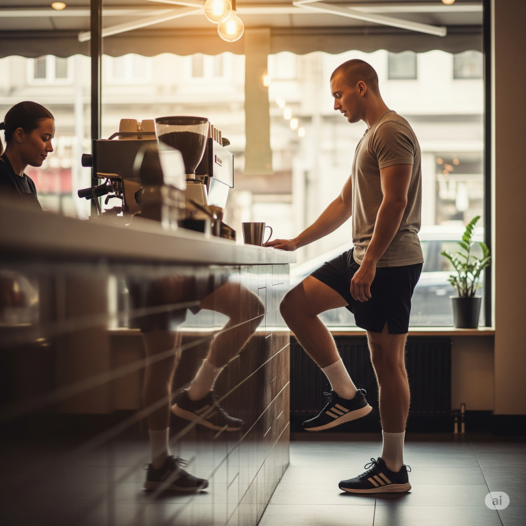A man waiting for his coffee.