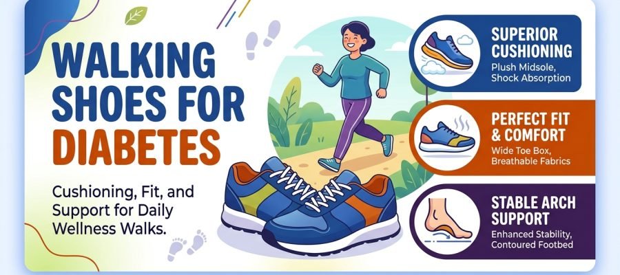Walking Shoes for Diabetes: Cushioning, Fit, and Support for Daily Wellness Walks