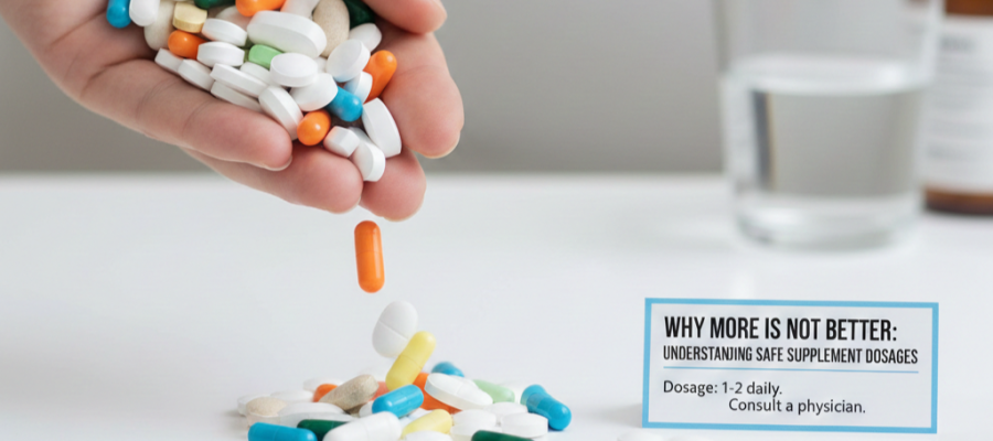 A hand with supplements.