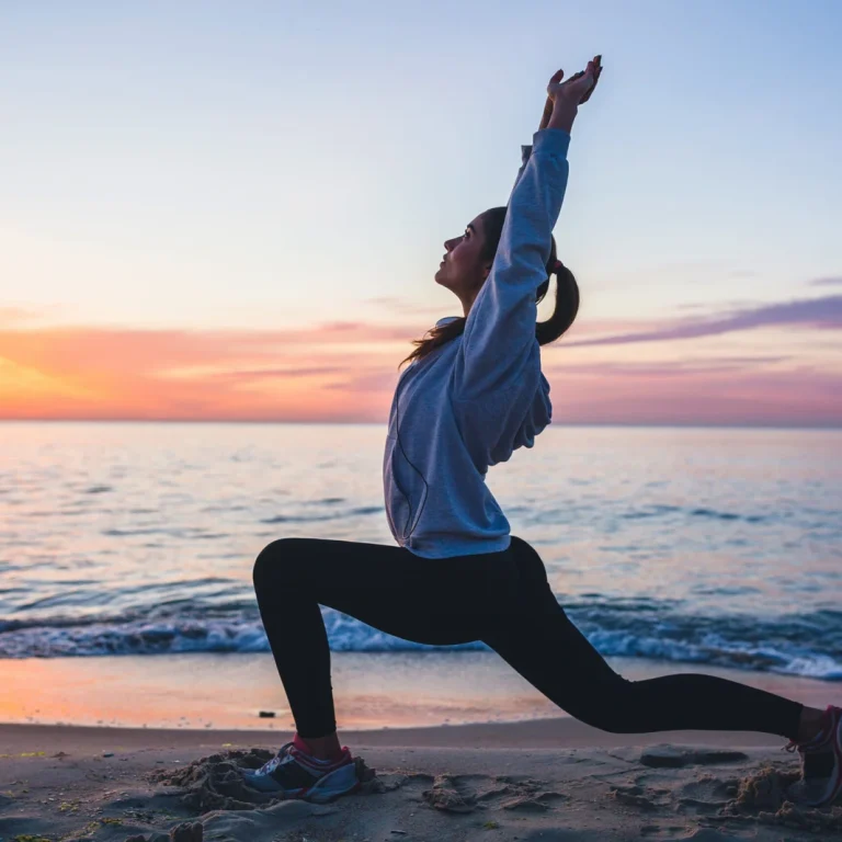 young-woman-doing-sport-exercises-sunrise-beach-morning-scaled